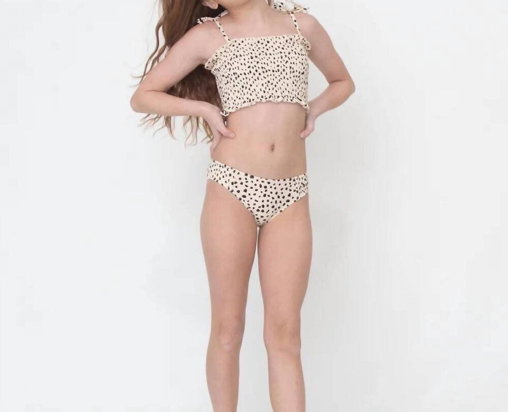 NEW SHADE CRITTERS two piece smocked swimsuit in dalmatian leopard